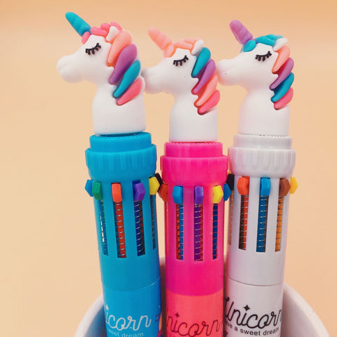 Dream Unicorn 10 Colors Chunky Ballpoint Pen School Office Supply Gift Stationery Papelaria Escolar