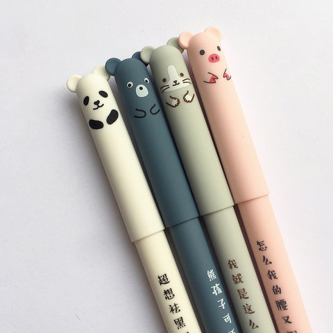 4 pcs/lot Panda Pink Mouse Erasable Blue Ink Gel Pen School Office Supply Gift Stationery Papelaria Escolar